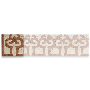Posy Rojo 4x4inch Luciano Mosaic Border