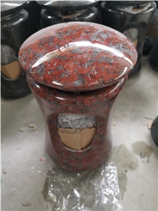 Red Granite Tombstone Lanterns