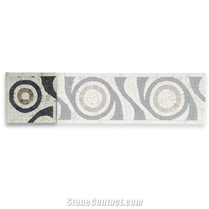 Ripple White 5.1x5.1 Diy Mosaic Mirror Border