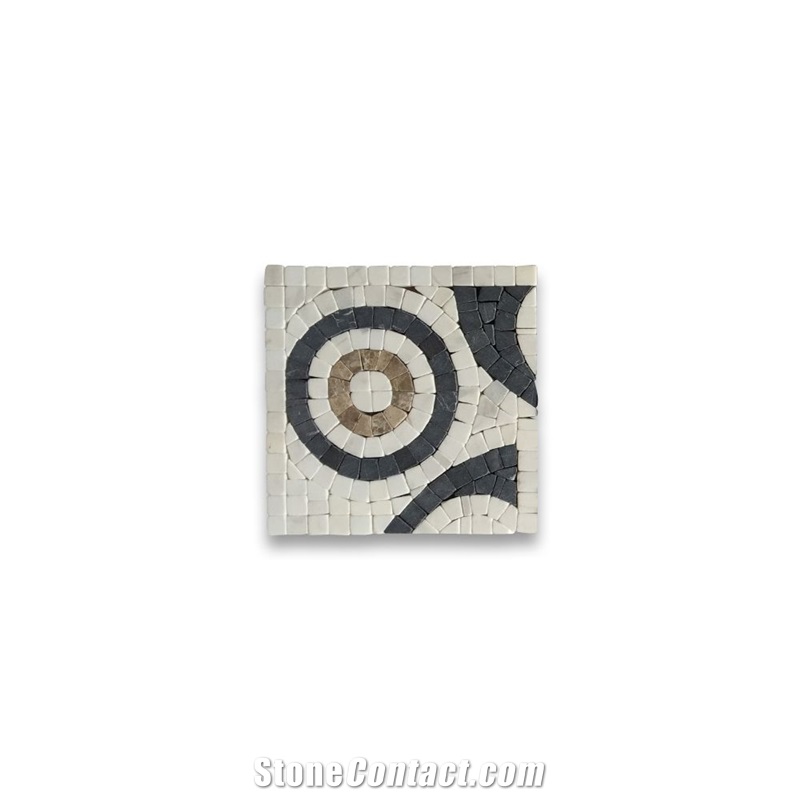 Ripple White 5.1x5.1 Diy Mosaic Mirror Border