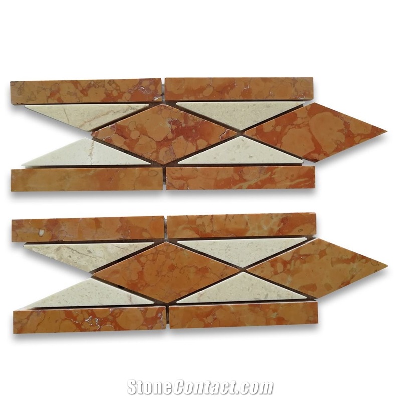 Rosso Verona 3x7.9 Mosaic Crochet Border Pattern