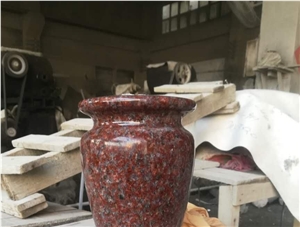 Royal Red Granite Gravestone Vase