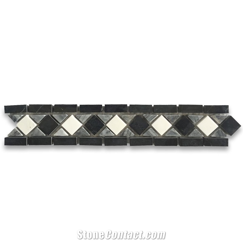 White Jade 2X10.6 Mosaic Tile Border