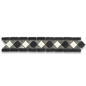 White Jade 2X10.6 Mosaic Tile Border