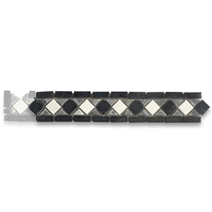 White Jade 2X10.6 Mosaic Tile Border