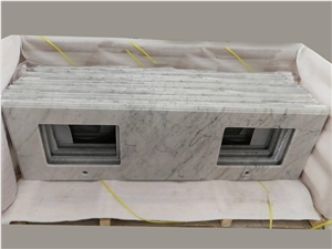 White Marble Straight Edge Double Vanity Top Lowes