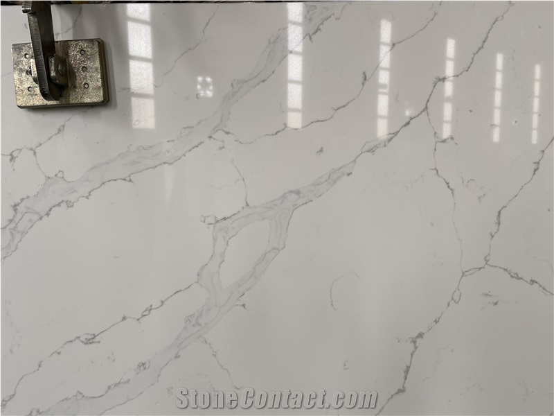 White Quartz Engineered Stone Slabs for Countertop