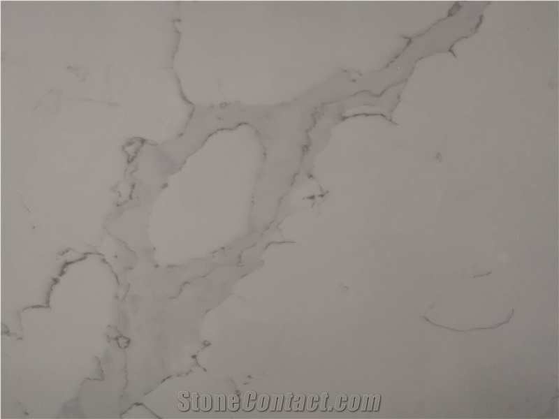 White Quartz Engineered Stone Slabs for Countertop