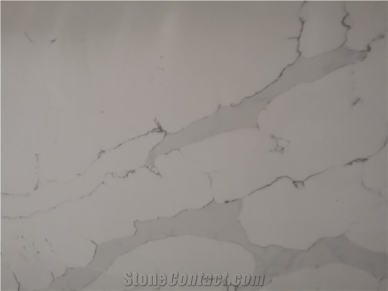 White Quartz Engineered Stone Slabs for Countertop
