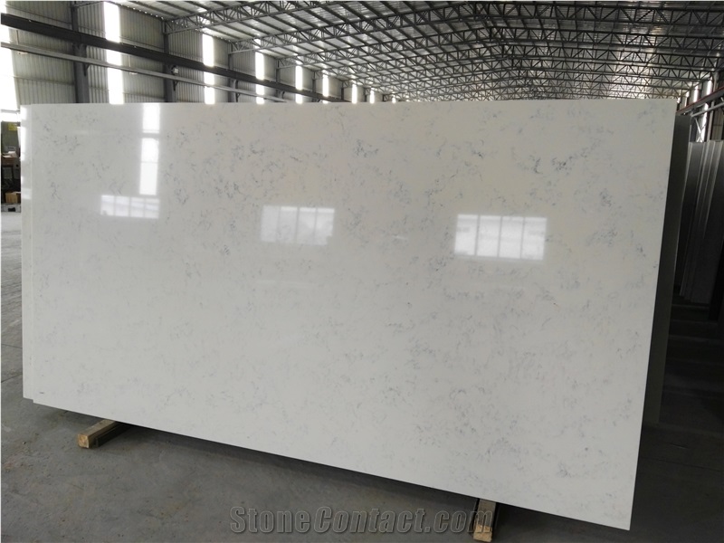 With Quartz Slabs with Carrara Veins