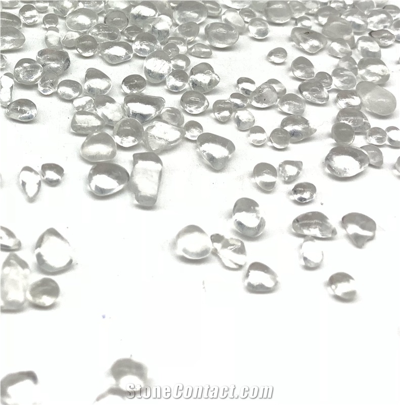 Glass Sand and Glass Lumps Crystal White Color