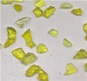 Glass Sand and Glass Lumps Yellow Color Pebbles