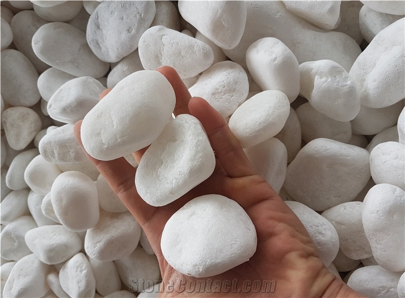 Snow White Pebble Stone for Decoration