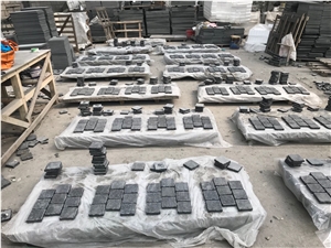 Black Granite Flamed Paving Stone Design