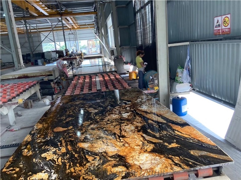 Cosmic Gold Granite Slabs Brazil Material