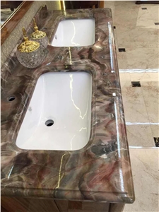 Louis Red Marbe Bathroom Vanity Top