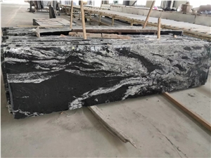 Royal Black Flower Granite Slab