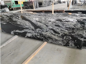 Royal Black Flower Granite Slab