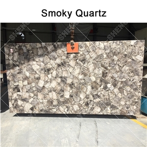 Smoky Crystal Slab for Wall Decorative Countertop
