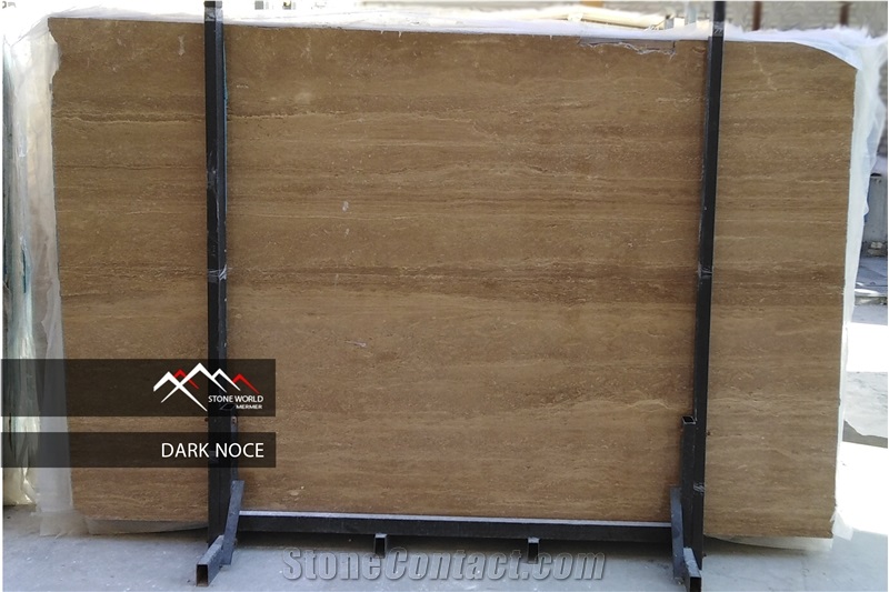 Dark Noce Travertine Slab, Tile