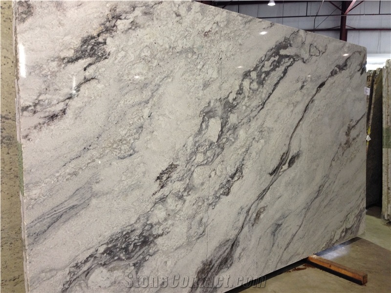 Ash Grey Glacier Pattern Quartz Slabs
