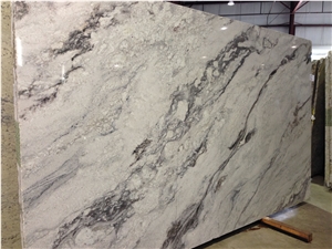 Ash Grey Glacier Pattern Quartz Slabs