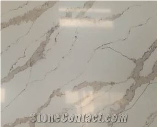 Gold Veining Calacatta Quartz Slabs