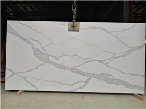 Ivory Color White Calacatta Quartz Slabs