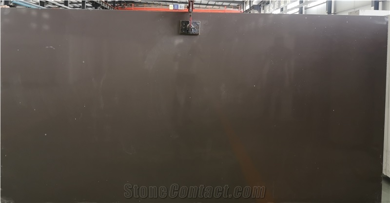 Pure Deep Brown Quartz Slabs