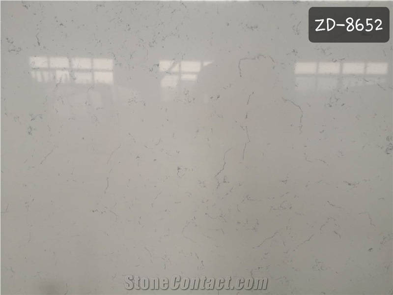 Shinny White Carrara Quartz Stone Slabs