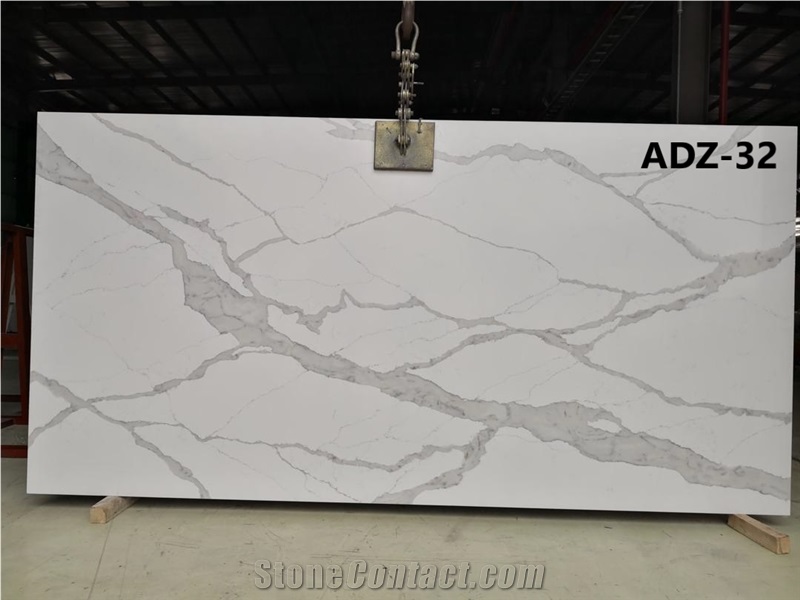 Super Hot Calacatta White Quartz