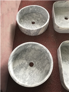 Elegant Circular Basin Bianco Carrara