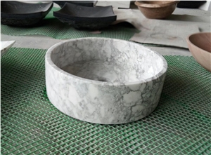 Elegant Circular Basin Bianco Carrara
