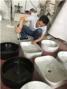 Rectangular Basin Bianco Carrara