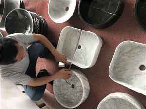 Rectangular Basin Bianco Carrara