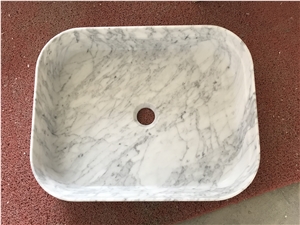 Rectangular Basin Bianco Carrara