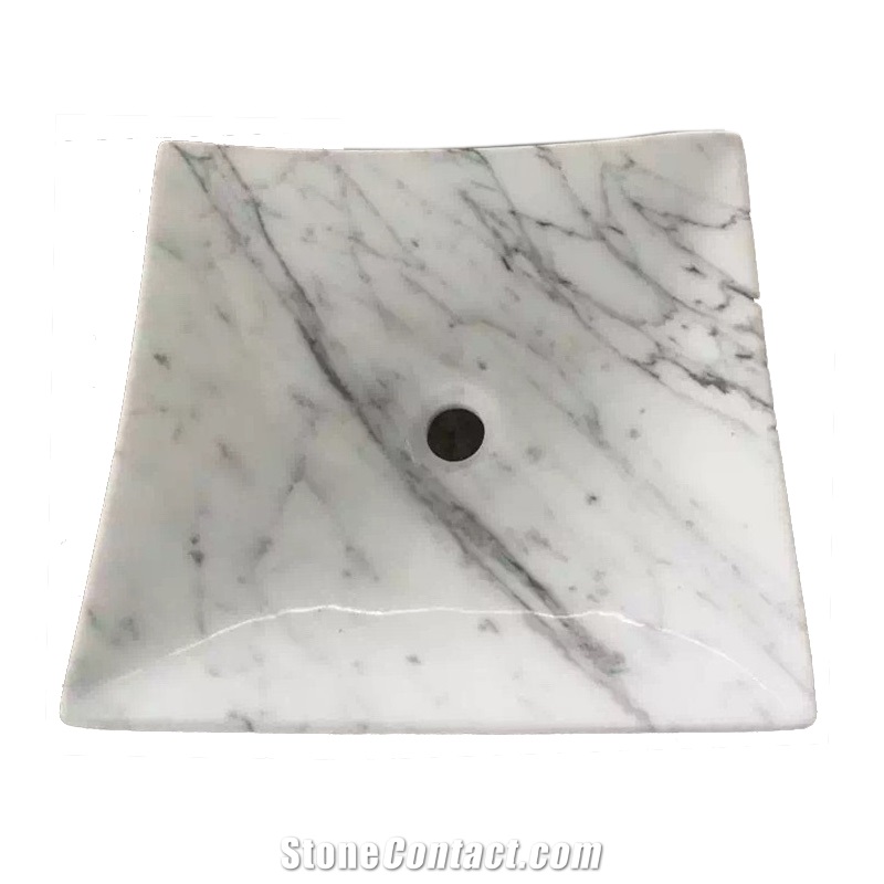 Rectangular Basin Bianco Carrara, Staturio