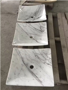 Rectangular Basin Bianco Carrara, Staturio