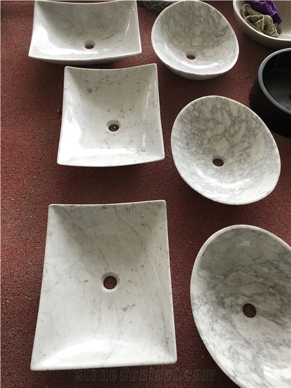 Rectangular Basin Bianco Carrara, Staturio