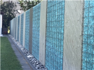 Landscaping Gabion Filling Turquoise Glass Rocks