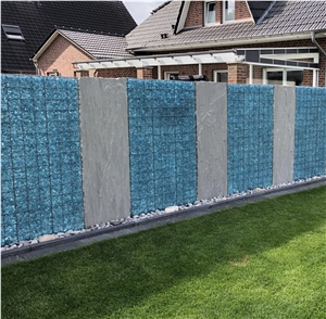 Landscaping Gabion Filling Turquoise Glass Rocks