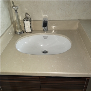 Semi White Artificial Marble Slab for Table Top