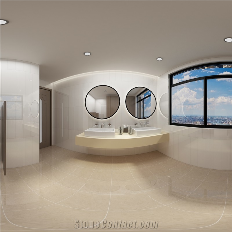 Semi White Artificial Marble Slab for Table Top
