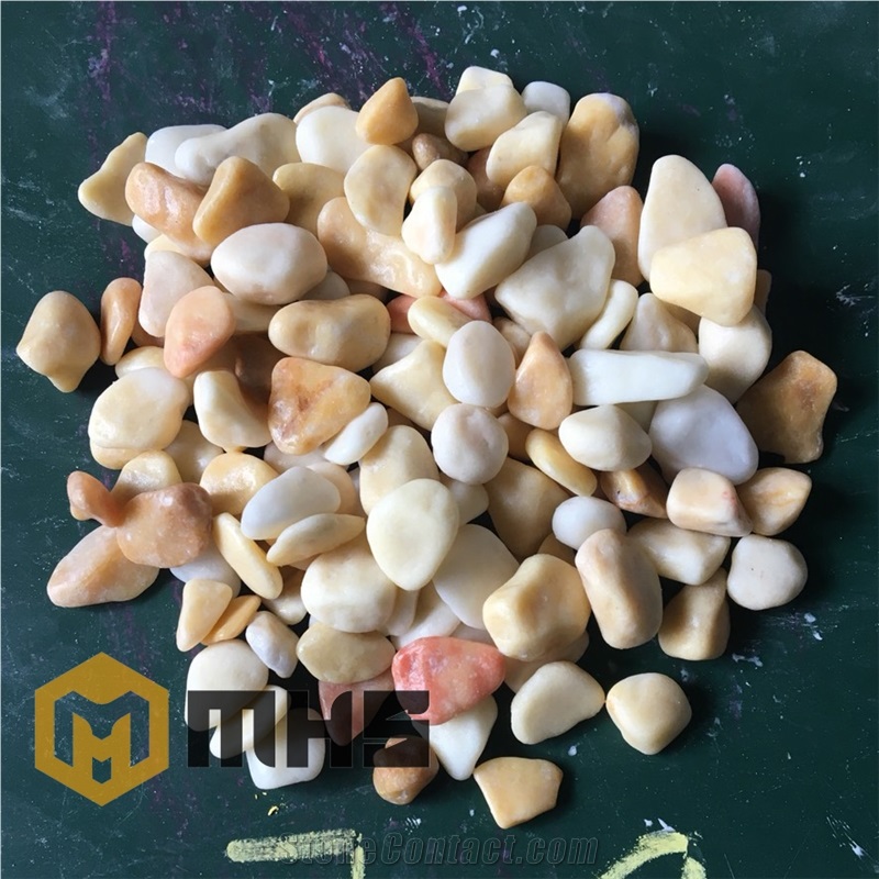 Yellow Tumbled Pebble Stone for Gardens