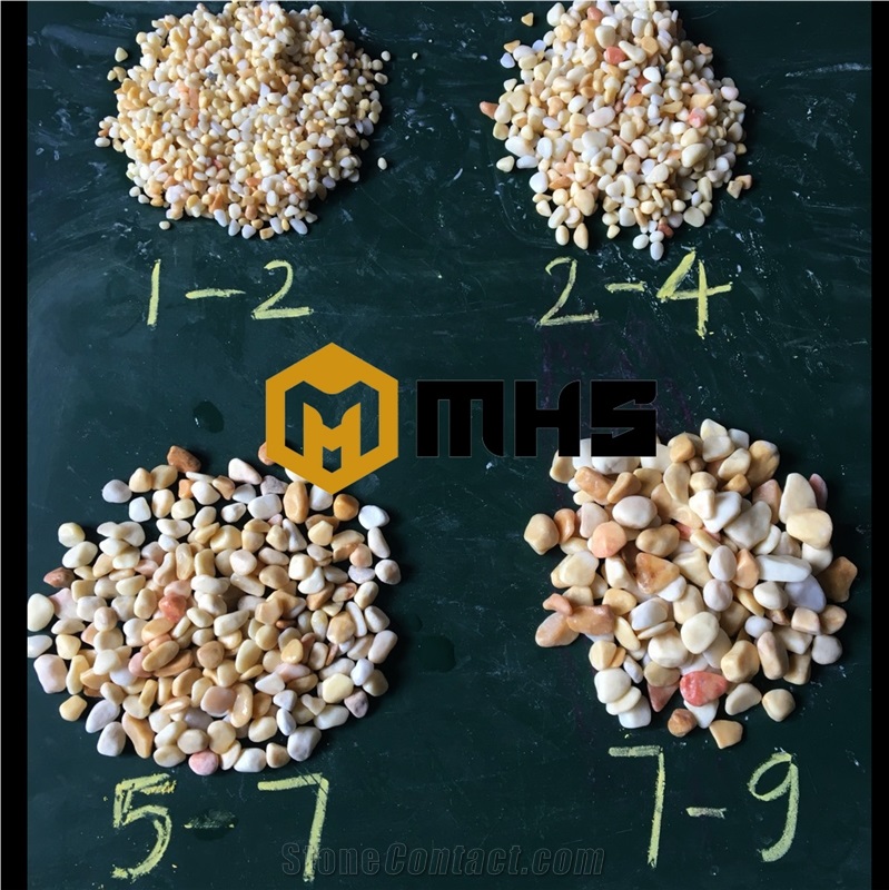 Yellow Tumbled Pebble Stone for Gardens