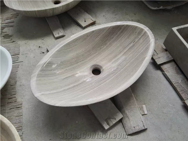 Grey Wooden Vein Sink Basin Kitchen Sink
