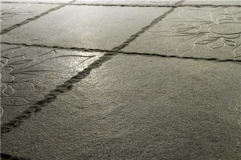 Blue Bush Hammered Kota Stone
