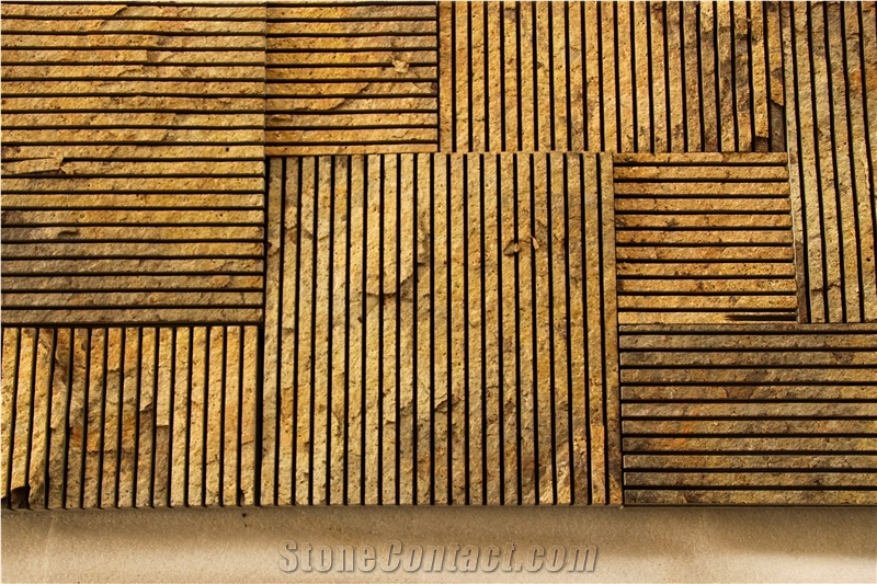 Gold Finished Black Basaltwall Tiles