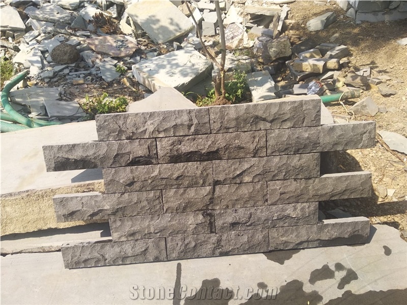 Grey Square Wall Panels Split Basalt Wall Tiles