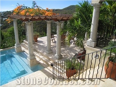 Roof Shelter Beige Pergola Stone Gazebo